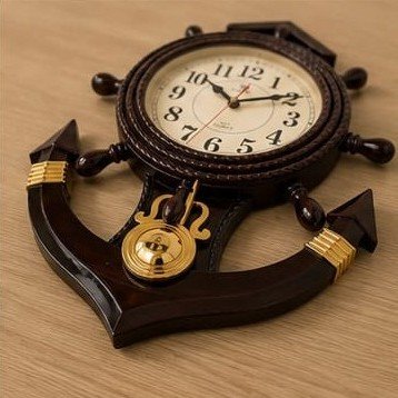 Nautical Ship Wheel Anchor Wall Clock with Pendulum